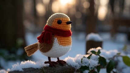 Cute Crocheted Christmas Robin