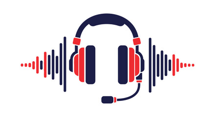 Headphones vector illustration music headset audio equipment