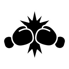 Boxing Gloves Punching Impact Glyph