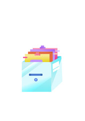 colorful folders isolated on white