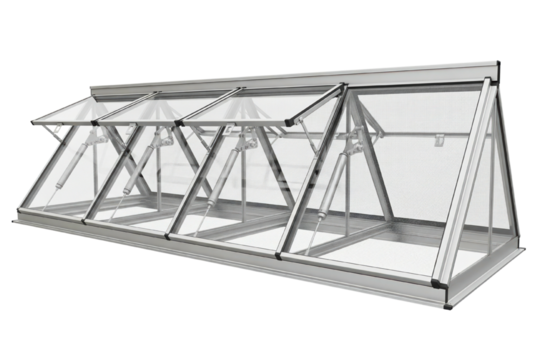 Automatic ventilation mechanism for greenhouse detail isolated with transparent background