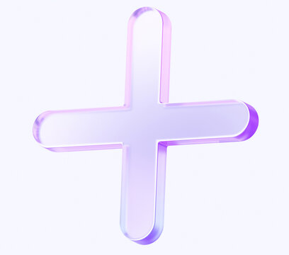 plus icon with colorful gradient. 3d rendering illustration for graphic design, ui ux design, presentation or background. shape with glass effect	