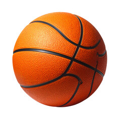 Fototapeta premium Orange rubber basketball isolated on white background for sport and team competition game equipment