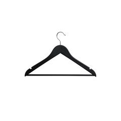 Separate wooden hangers on white background