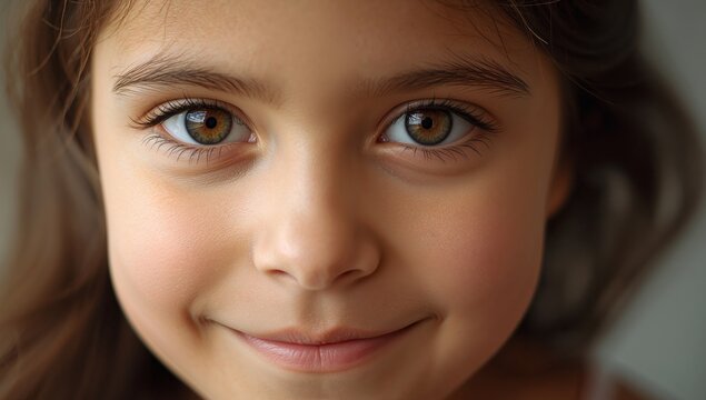 CloseUp Portrait Showing Radiant Hazel Eyes and Subtle Textures on a Young Face. - Powered by Adobe