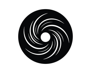 Naklejka premium Hurricane symbol; vortex weather icon; swirling storm element; circular natural disaster.