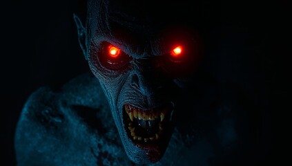 Crimson Gaze The Grotesque Visage Emerges From The Dark, Threatening All That It Surveys.