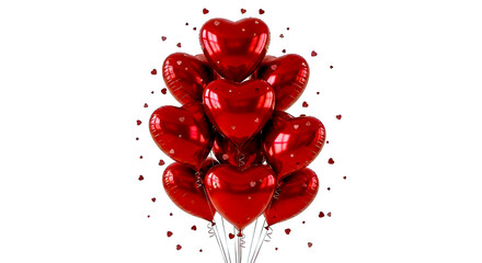 Cluster Of Red Heart Balloons For Valentine&rsquo;s Day Celebration And Romantic Decor