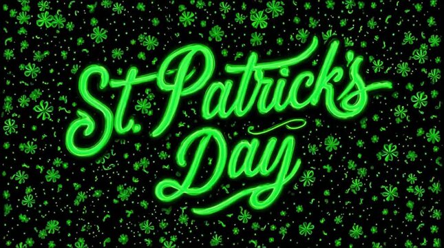 Get Lucky with this St. Patrick's Day Animation, a Festive Celebration with Sparkling Shamrocks for Irish Holiday Fun and Celebration