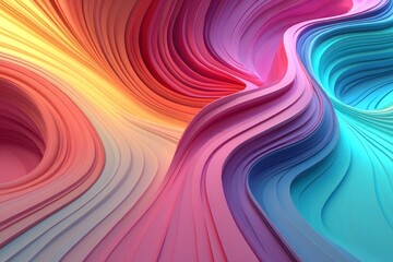 Abstract Flowing Lines in Vibrant Colors - Modern Design Element