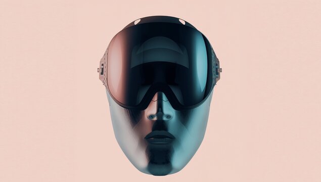 Faceless Vision, Masked Reality. An Abstract Glimpse Into the Future Metallic Skin.