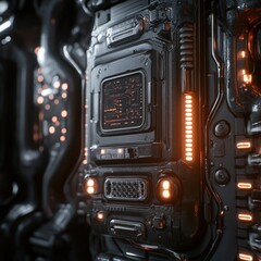 Fine 4K textures reveal micro details in the metal, energy conduits, and illuminated vents across the frame