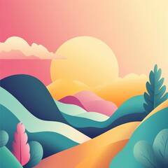 Soft gradients and simple friendly styling perfect for marketing illustrations