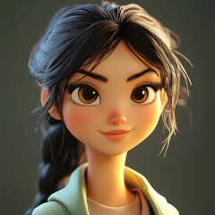 Soft lighting, reflective materials, stylized facial details, and refined character proportions