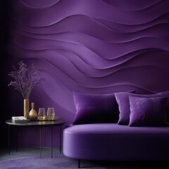 The deep purple backdrop blends into shadowy gradients, enhancing the scenea elegant mood.