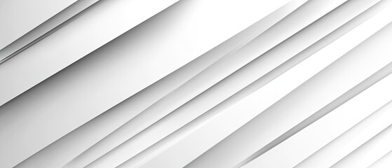 Oblique white planes with soft shadows in modern design