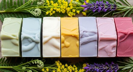 Colorful handmade soap bars