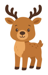 Reindeer cartoon character illustration. Little deer vector clipart