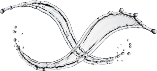 Clear Liquid Splashes Forming An Infinity Symbol With Droplets Transparent Background Isolate Water Fluid Motion Abstract Transparent Background Clean Refreshing