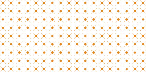 Seamless Bright Orange star Dot and Cross Geometric Pattern Background
