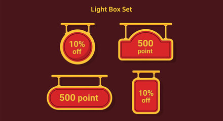 Red tag sale promotion discount offer vector design template set