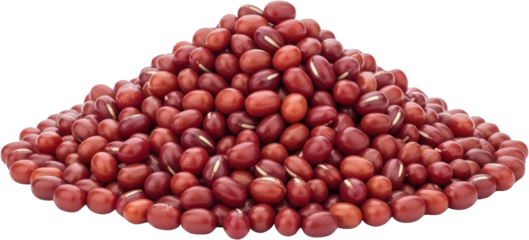 A Large Pile Of Small Oval Dark Red Adzuki Beans With Distinct Lighter Beige Hilum Markings Isolated On A Transparent Background For Isolate Red Beans Small Beans