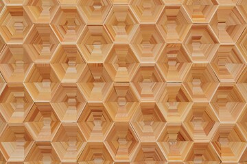 Wooden Hexagon Pattern Wall Texture