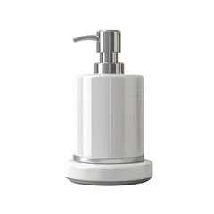 Obraz premium Elegant bathroom fixture soap dispenser styling white dispenser chrome accent bath decor home design