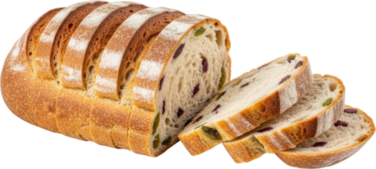 Sliced Artisan Bread With Cranberries And Pumpkin Seeds On A Transparent Background Isolate Cranberry Baked Food Bakery Ingredient Dough Loaf Rustic Whole Grain