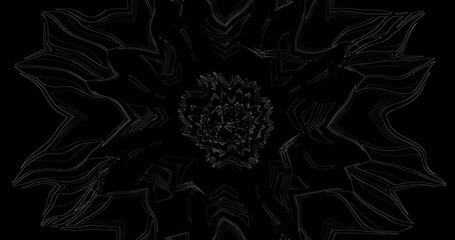 A captivating tunnel video loop exhibits a seamless flow of intricate patterns and shapes, drawing viewers into a dynamic visual experience perfect for relaxation or focus.