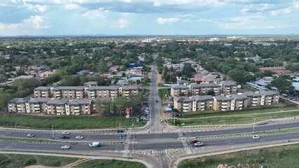 Gaborone, residential houses and streets in Botswana, Africa