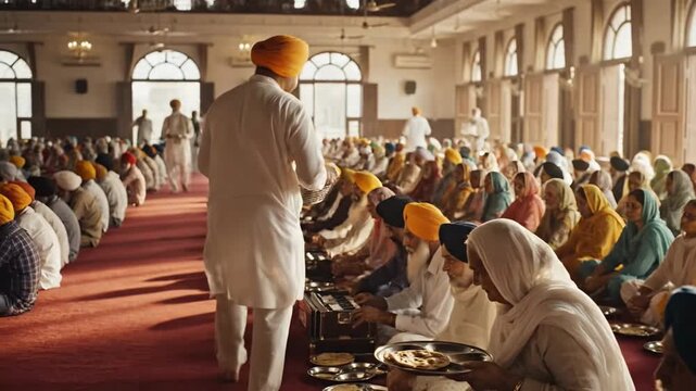 Sikh Enlightenment Jayanti and Guru Teg Bahadur Martyrdom Celebration with Devotees in a Sacred Gurdwara
