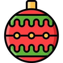 bauble icon illustration design with filled outline