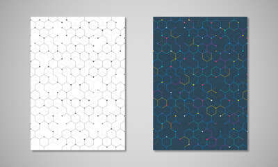 Abstract geometric background with hexagons shape pattern for a business brochure or cover book, page layout, flyer design, and poster template