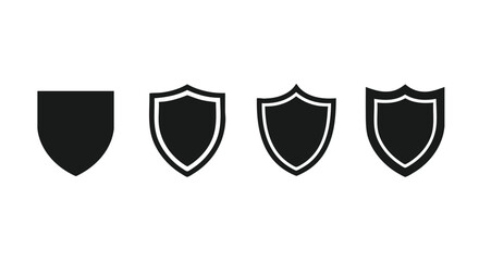 Shield icons set, security and protection symbols, web elements