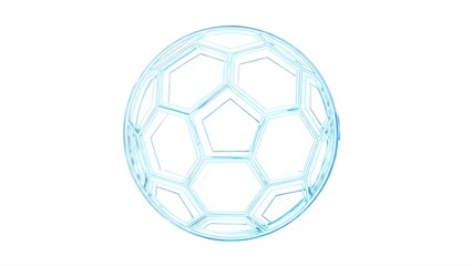 Naklejka premium Blue soccer ball illustration transparent background sport equipment design isolated object render graphic