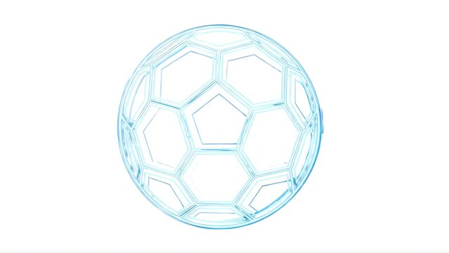 Blue soccer ball illustration transparent background sport equipment design isolated object render graphic