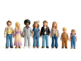 Eine Gruppe von Personen aus dem Jahrzehnt der 70er Jahre