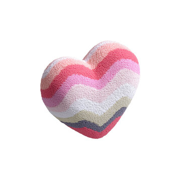 mix striped heart isolated on white background