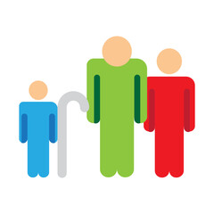 Intergenerational Inclusion Vector Flat Icon Design