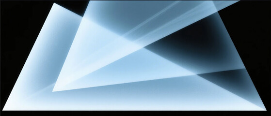 Transparent Prism Triangle with Blue Light Refraction
