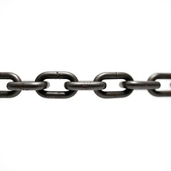 Obraz premium Metal Chain on White Background or Close-up of Steel Chain Links