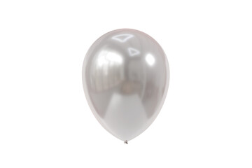 3d silver balloon icon. celebration party concept. Minimal cartoon party balloon decor festive for party invitation banner. isolated on white background. 3d render.