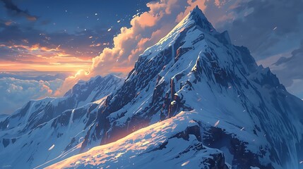 sunset in the mountains