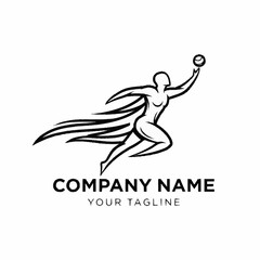 Dynamic superhero with a flowing cape flying forward holding a ball.