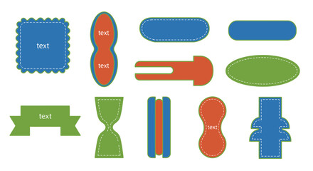 Colorful shapes with text placeholders for graphic design use