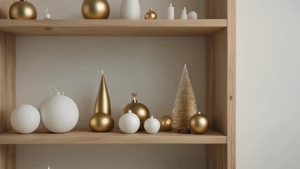 Christmas Decorations on a Shelf