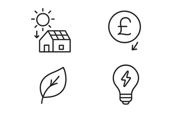 Fototapeta premium Sustainable energy and finance concepts including solar power, cost reduction, nature, and electricity