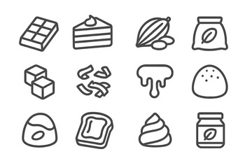 Chocolate and cocoa food items including candy, dessert, and baking ingredients