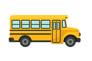 Classic yellow school bus side view transportation vehicle for students and academic learning